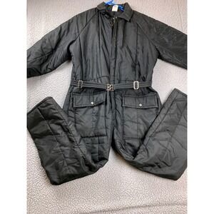 Vtg‎ Walls Blizzard Pruf Coveralls Mens XL Black Insulated Quilted Work Jumpsuit